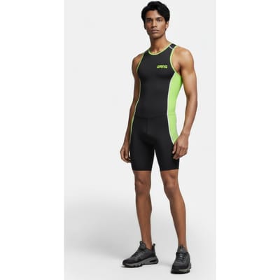 Arena W Rear Zip Trisuit St Black/pea-green Maat: XS | Badmode Outlet | Dames | Zwart