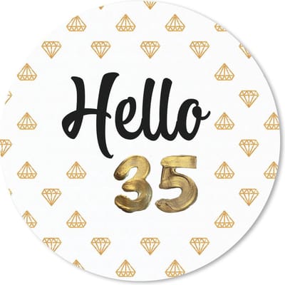 Muismat rond 20x20 cm - Mousepad Jubileum - Diamant - 35 jaar - Ronde muismatten