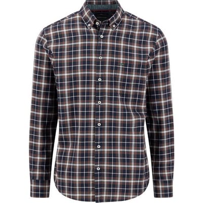 Fynch-Hatton Overhemd Iconic Check Button-Down Navy / male