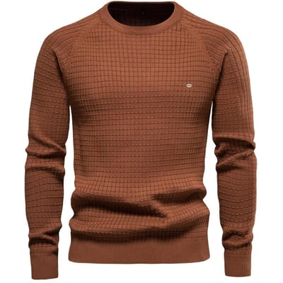 Herfst en Winter Nieuwe Katoenen Trui Heren Effen Kleur Geruit Pullover Trui Heren 2XL