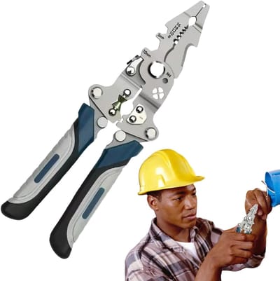 Striptang - Draadstripper - Bedrading Bewerken - 2-in-1 Aluminium - 20.5 cm Lengte - Grijs