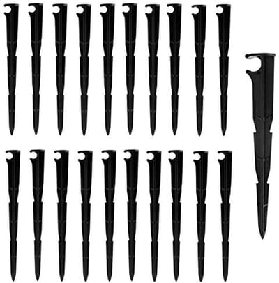 SnelShoppen - 50 Stuks Irrigatie Steunstang Slanghouder 4/7 mm voor Moestuinen, Bloembedden, Planten en Gazon, Zwart, Dikker, Tuinbenodigdheden