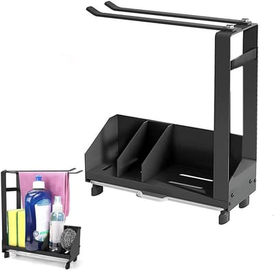 Gootsteenorganizer - vaatdoekhouder rek - spoelbak sponshouder - afvoerbak - gootsteenhouder voor keuken - tafel/muur - zwart sponshouder gootsteen magnetische