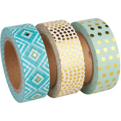 Washi Tape Set "Mint/Gold Foil"