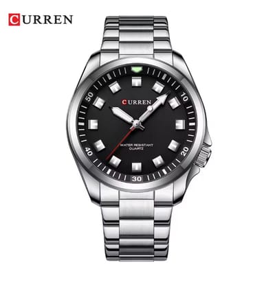 Curren Horloge – Heren – Zilverkleurig met Zwarte Wijzerplaat – Model 8451 – Stoer Herenhorloge – Tijdloos Cadeau