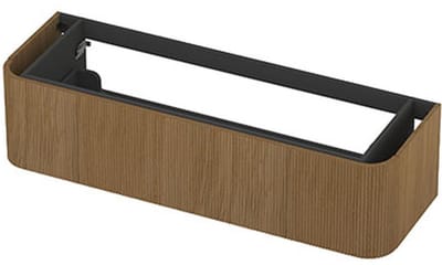 INK - Afgeronde Onderkast Fineer 1 Lade Softclose Tbv Grepen - 1400x450x350 Mm - Light Veneer