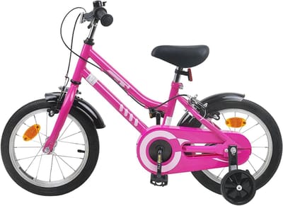 Kinderfiets 12 Inch - Klassieke fiets - Eerste fietservaring - Stalen frame - 85-100 cm lengte - Roze Zwart