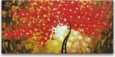 Handgeschilderd schilderij Olieverf op Canvas - Esdoorn in Bloei