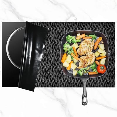 Onderlegger van zwart siliconen voor koken, bakken en bescherming van oppervlakken