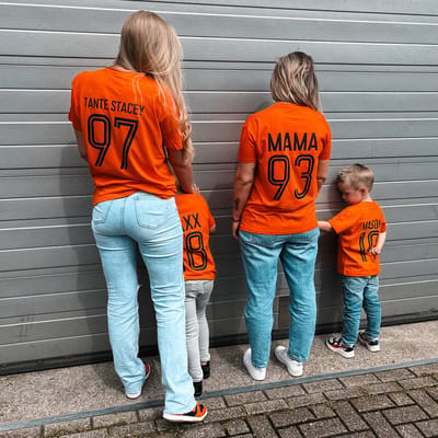 Shirt Oranje - Dames - Rugnummer geboortejaar en naam nickname of Mama - Nederlands elftal - Leuk voor het WK - Maat XXL - Vergeet niet je naam en geboortejaar door te geven