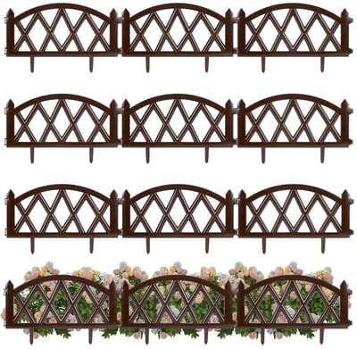 Tuinhek Bruin Tuinrand 50x30 cm 12 stuks - Perkhekje - Gazonrand - Tuinhekje