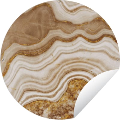 Tuincirkel Glitter - Goud - Agaat - Edelstenen - 60x60 cm - Ronde Tuinposter - Buiten