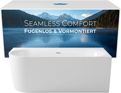 Calmwaters Seamless Comfort - Badkuip - 160 x 75 cm - Links - Set Schort