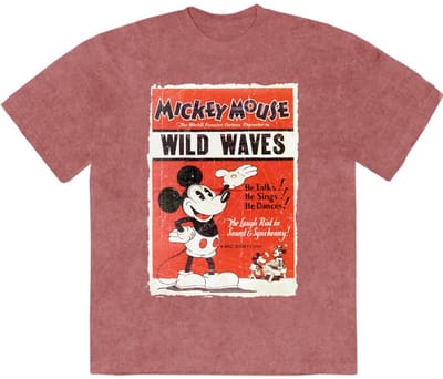 Disney - Mickey Wild Waves Heren Tshirt - S - Rood