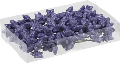 Instekers - paars - glitter sterren - 4 cm - kunststof - Kerststukje maken onderdelen