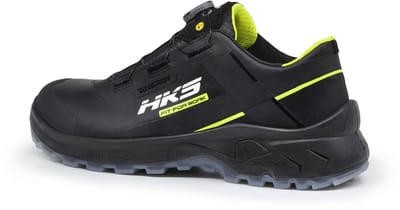 HKS AirGuard Neon Black BOA S3L werkschoenen - veiligheidsschoenen - safety shoes - heren - laag - stalen neus - zonder veters - antislip - ESD - lichtgewicht - Vegan - zwart - maat 43