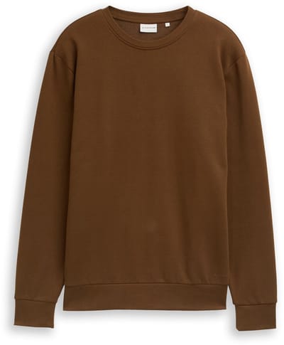 Tom Tailor - Basic sweatshirt in effen kleuren - Maat XXL - dark palm