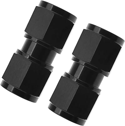2 Stuks AN-6 Union Connector, Aluminium Geanodiseerde Aansluitingen voor Brandstofslangen, Koppeling en Fitting Adapter