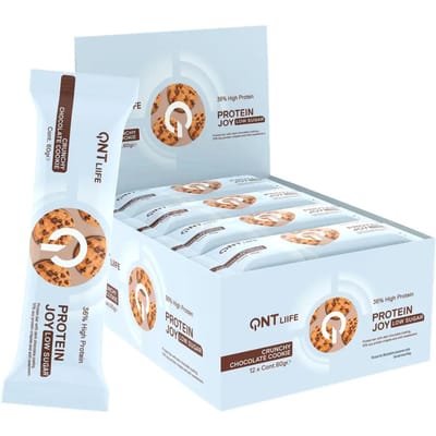 Eiwit voedingssupplement met karamel smaak QNT Protein Joy 36% Low Sugar Crunchy Chocolate Cookie