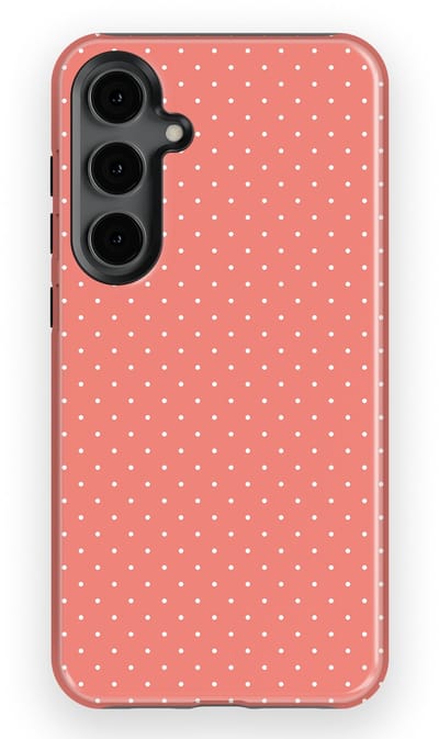 Micro Dots Tough Hoesje Samsung Galaxy S24 Plus | Geschikt Voor Mag | Stippen Motief Backcover Samsung Galaxy S24 Plus Soft Coral
