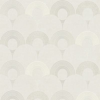 Grafisch behang 374801 vliesbehang licht gestructureerd met geometrische vormen glinsterend grijs zilver wit 5,33 m2