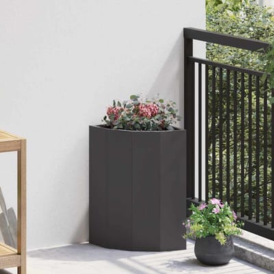 vidaXL Hoek Plantbak Zwart 30 x 30 x 50 cm Staal