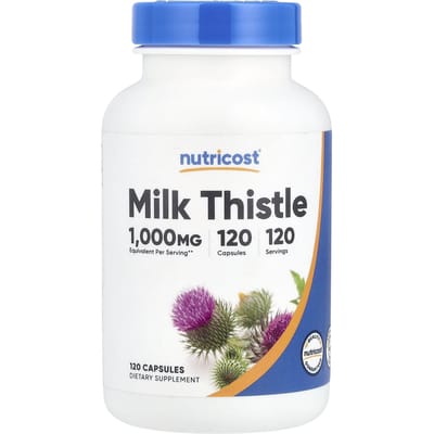 Nutricost, mariadistel, 1.000 mg, 120 capsules