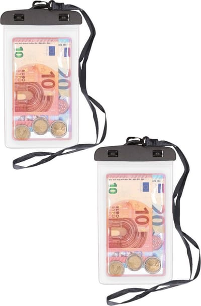 Bellatio Design Telefoonhoesje - 2x - wit - kunststof - 21 x 11,5 cm - waterdicht