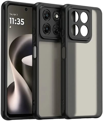 Hoesje geschikt voor Motorola Moto G47/G37/G37 Power - Phonesta AirFrost Semi-Transparante Back Cover - Mat Zwart