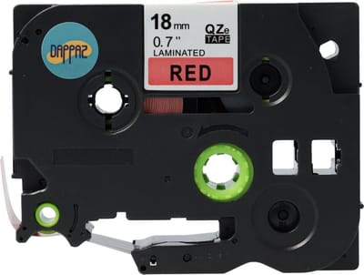 Dappaz - Brother Labeltape TZe-441 Compatible - Zwart op Rood - 18 mm x 8 m - Geschikt voor de Brother P-touch - 1 stuks