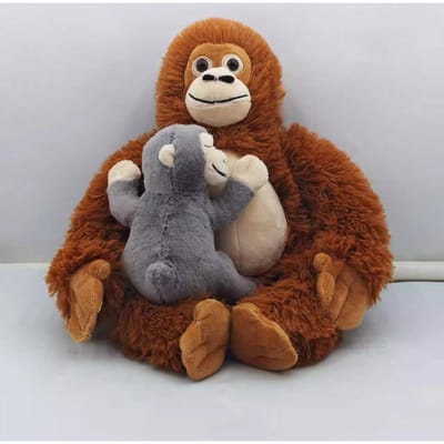 Punch Buddy Apen Pluche Pop Decoratie 35cm Knuffeldier Aap Knuffels Kussen Fan Verzamelspeelgoed Vakantie Verjaardagscadeau 35cm Height gray
