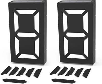 Huisnummer LED Solar - Nummerbord Deur Verlicht Huisnummer - Buitenverlichting Huis - Zonne-energie Oplaadbaar - 2 stuks - Meerkleurig
