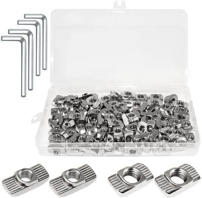 Ronte - Moeren set voor aluminium profiel met inbussleutels - 104 stuks - M6 M8 - Geschikt voor profiel 30x30cm en 40x40cm daglichtsysteem