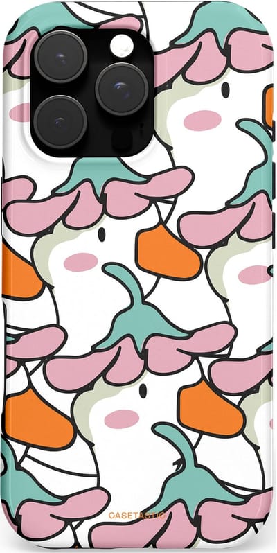 Casetastic hoesje geschikt voor Apple iPhone 16 Pro - MagSafe - Dubbellaagse bescherming - Bloempjeshoed - Fashion Case - Wit Grijs Lichtroze Oranje