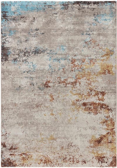 OSTA Patina – Vloerkleed – geweven – polyester – duurzaam – modern - vintage -  blauw/beige/koper – 135x200