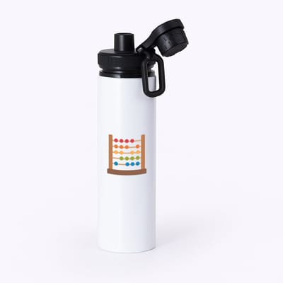 Hacebo® - Leren rekenen waterfles met draaidop zwart - Kind - Kinderen - Telraam - leren tellen - wiskunde - water fles - 850ML