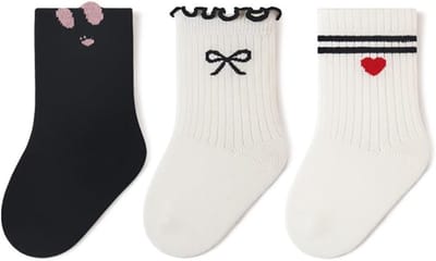 Set van 3 Comfortabele Katoenen Babysokken voor Meisjes - Enkelhoge Sokjes voor 18-24 Maanden en 1-3 Jaar