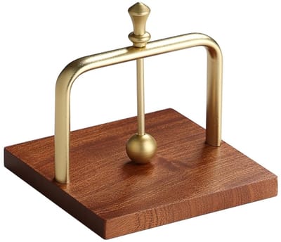 Dailygoods- Keukenrolhouder Hout/Aluminium - Servethouder - Multifunctioneel - Vochtbestendig - Antislip - Decoratie