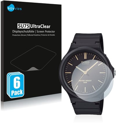 Savvies - Screenprotector voor Casio Unisex MW-240 - Folie Beschermfolie transparant 6 Stuks