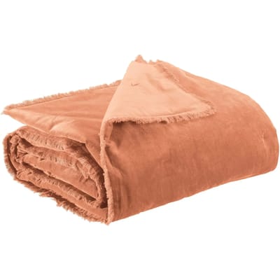 Eenkleurige plaid Vivaraise Fara - 135 x 200 cm (Hoes 100% katoen, Vulling 100% polyester)
