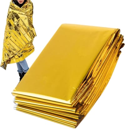 Thermische deken - Survival folie - Warmtebehoud buiten - Waterdicht winddicht - 220 x 140 cm - Meerkleurig