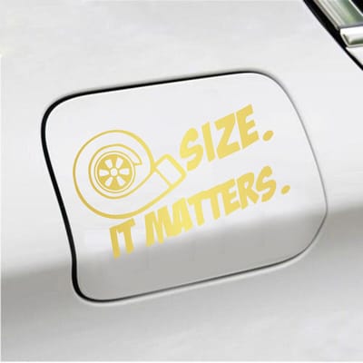 Bumpersticker - Size It Matters - 10 X 17 - Goud