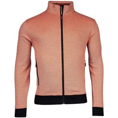 Baileys Vest Sweat Cardigan Zip Two-Tone Oxford Doubleface Jacquard Interlock Burnt Ochre / male
