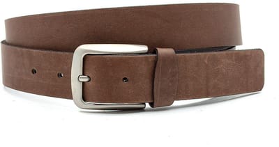 Damesriem bruin - Leren jeans riem 3,5cm met zilveren gesp - Leer - Jeans riem - Casual - Maat 90