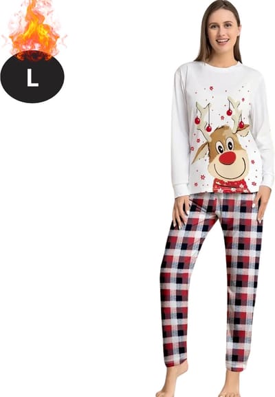 Bovista Kerst Pyjama - Dames - Kerstpyjama - Vrouwen - Slaapkleding Volwassenen - Set - Broek - Shirt - Christmas - Maat L