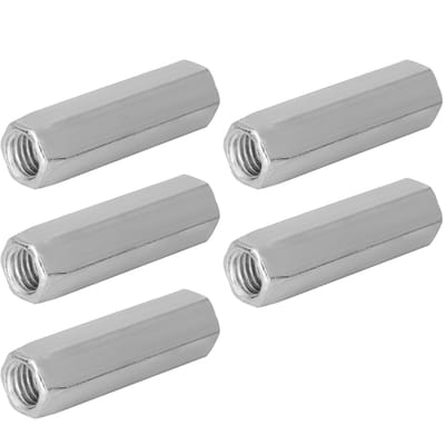 5 stuks Verzinkt Staal M10*4050 Lange Zeskantmoer Zeshoekige Draadmoer Draadbevestigingsmiddelen(M10*40)
