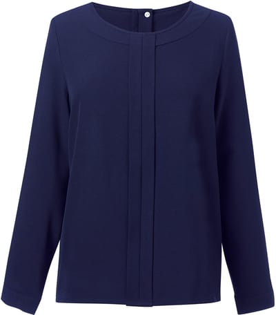 Brook Taverner Blouse in Chinese crêpe Roma BT2279 - Navy - 36 EU (8 UK)