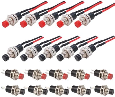 Miniatuur Drukknop Schakelaar 7mm - Ronde Aan/Uit Knop 1A 250V AC