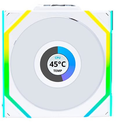 Lian Li UNI FAN SL Wireless White - Ventilatorhuis 120mm - 400 - 2000 rpm - 28.5 dBA - 4-pin PWM - Lian Li L-Connect - RGB - wit