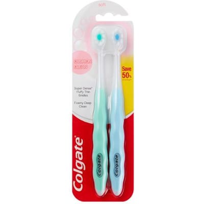 Colgate Cushion Clean Tandenborstel met Ultrafijne Borstelharen 2 stuks white